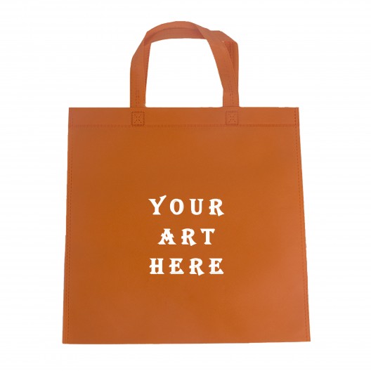 Orange Reusable Non Woven Shopper Tote Bag 13" W x 13"H 